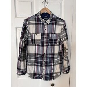 Modern Amusement Size Large Men's Flannel Plaid Button Down